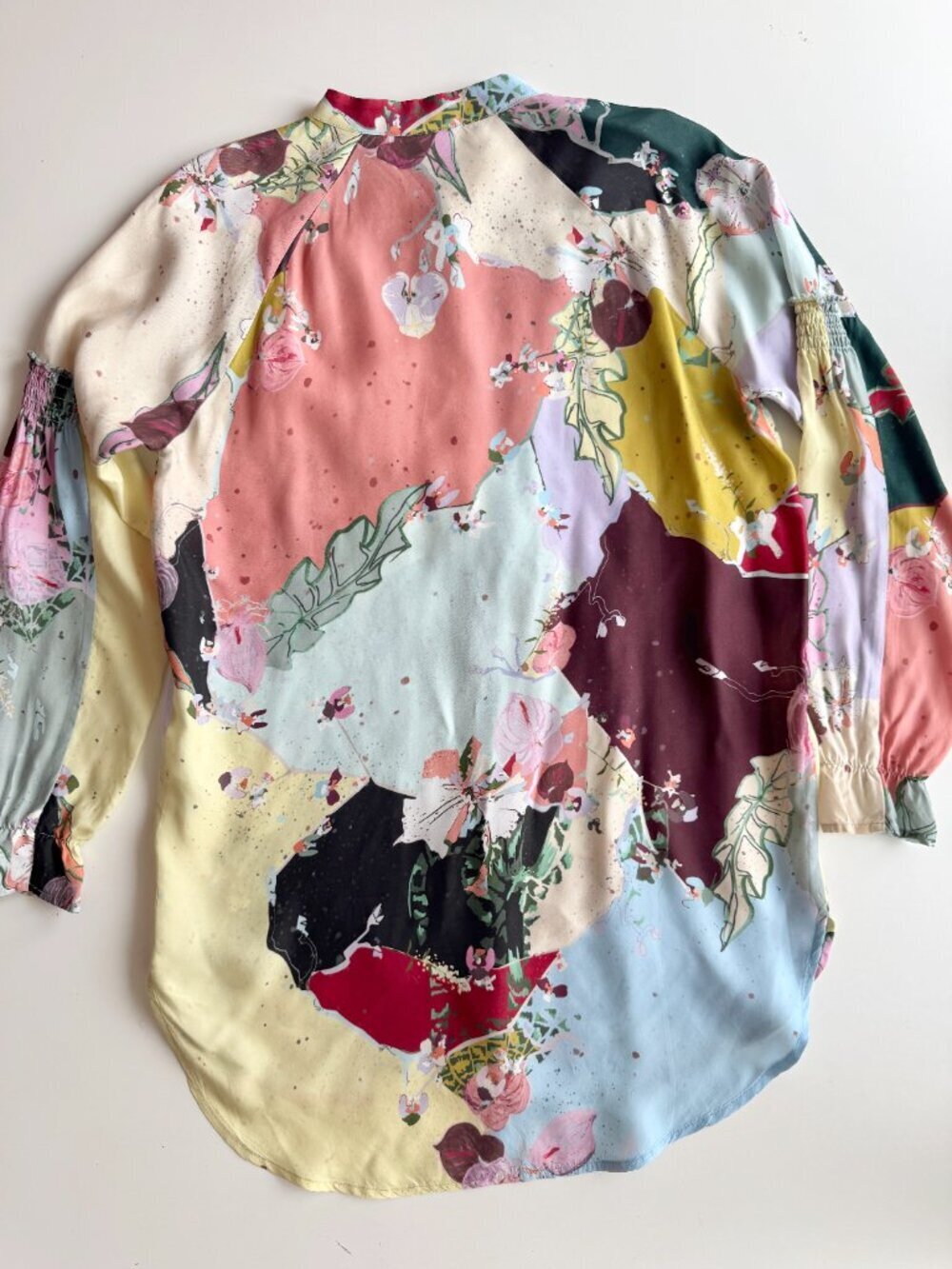 COSTER COPENHAGEN Flamingo Flower Cupro Twill Button Down Tunic Shirt, Size 36/S - Picture 10 of 14